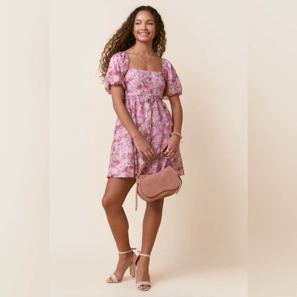 Audrey Parks 
Sandi Floral Baby Doll Mini Dress
AB12